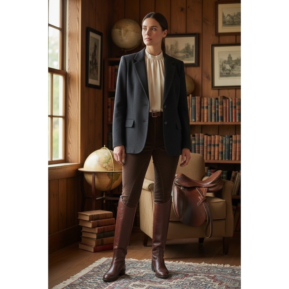 VTG Black Wool Blazer 8 Dark Academia Equestrian Old Money Gordon‎ Philadelphia